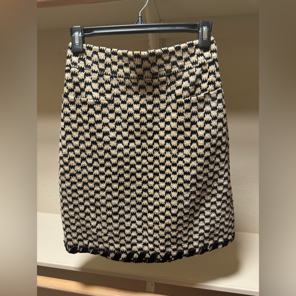 Tory Burch Macrame Tweed Skirt A-Line Mini Lined Pockets - Size 0